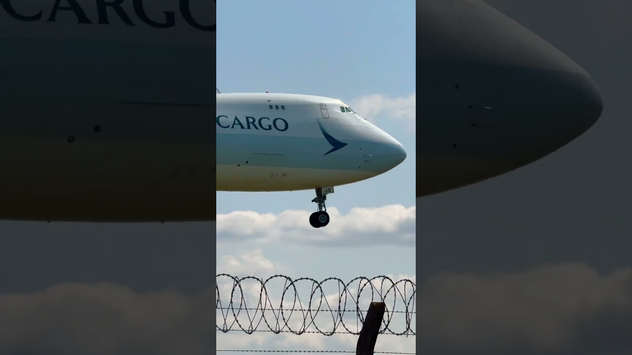 Kathy Pacific Cargo Boeing 747 &ndash; 867F coming from Dubai to landing Heathrow Airport London