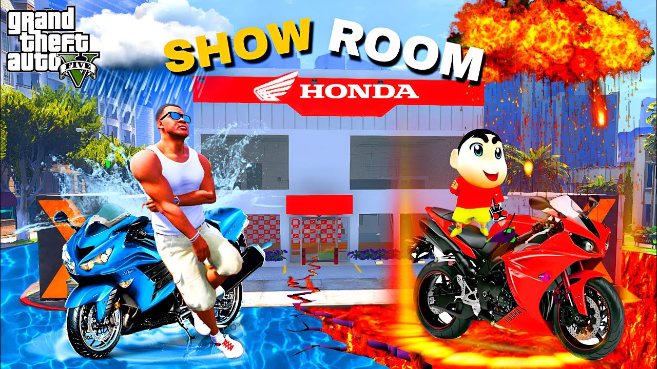 Shinchan & Franklin Open New Honda Showroom In Los Santos City in GTA 5 Tamil !