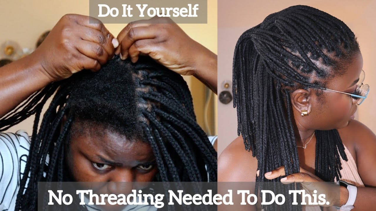 No More Threading | Wool/Yarn Box Breaids Tutorial With Super Short Textured Hair | Dilias Empire.
