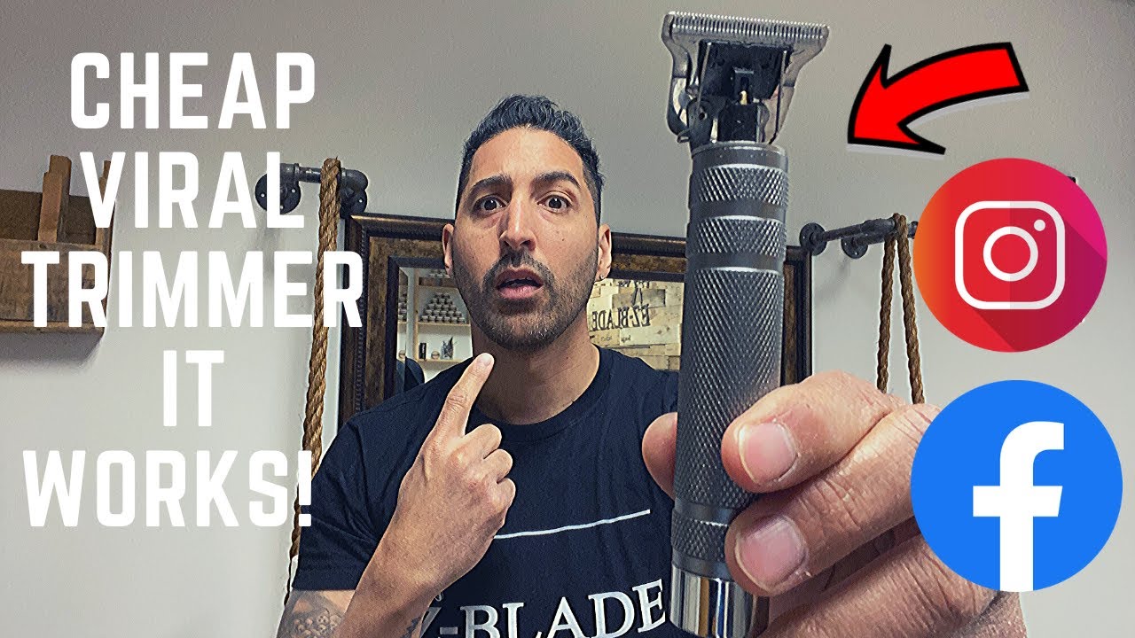 Shaping Beard With Cheap Viral Trimmer / T outliner And Straight Razor
