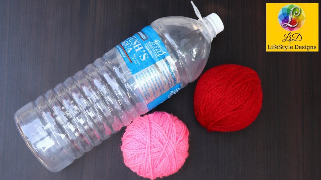 Best out of waste water bottle craft - Plastic Bottle basket - Easy WOOLEN best Craft idea