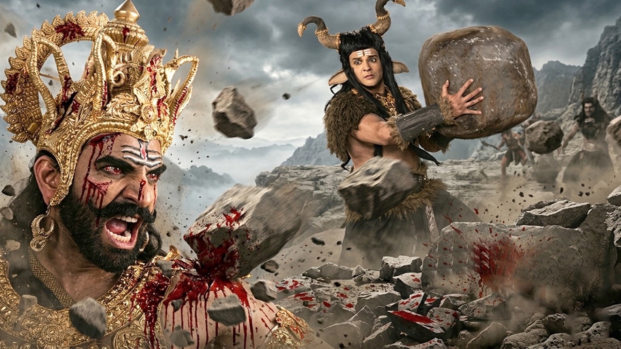 नंदी को धक्का देकर जब कैलाश में घुसने लगा रावण  | Ravan Vs Nandi @Ladla Ganesh