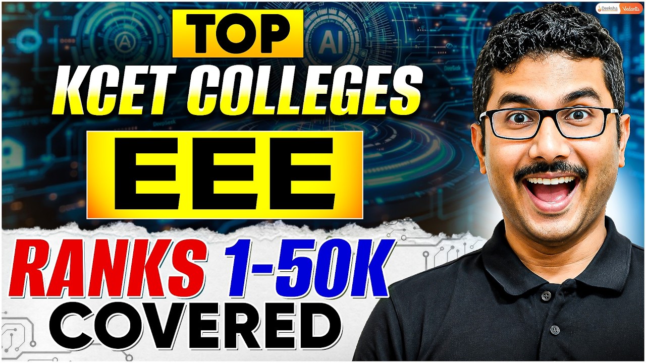 Top KCET 2026 EEE Colleges Rank Wise ⚡ 1 to 50K | Soumik Sir