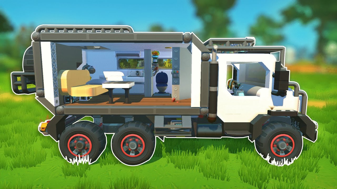 A 6x6 Mobile Camper Truck, Incredible Roller Coaster and MORE! - Scrap Mechanic Best Builds