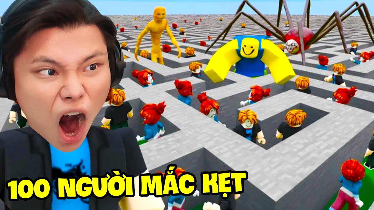 [ROBLOX] 100 NGƯỜI MẮC KẸT CÙNG NHAU TRONG MÊ CUNG MEME🗿😂JAYGRAY THỬ THÁCH THOÁT KHỎI QUÁI VẬT MEME
