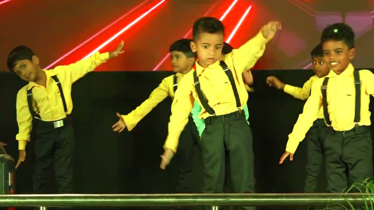 Adhithya Public School  Annual Day 2023 -2024 [Grade - LKG ] Boys Dance  Banana Minion Dance