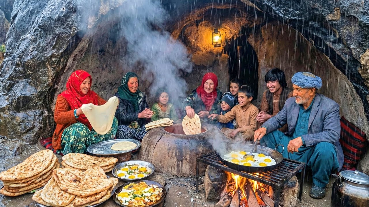 You Won't Believe How This Family Cooks in a Cave During the Rain