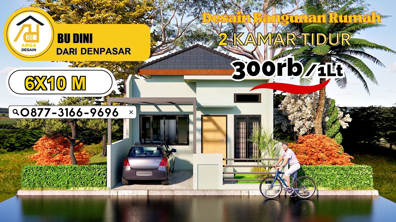 Desain Rumah Ukuran 6X10 M  [1 LANTAI] dari IBU DINI, Jasa Desain Rumah DENPASAR