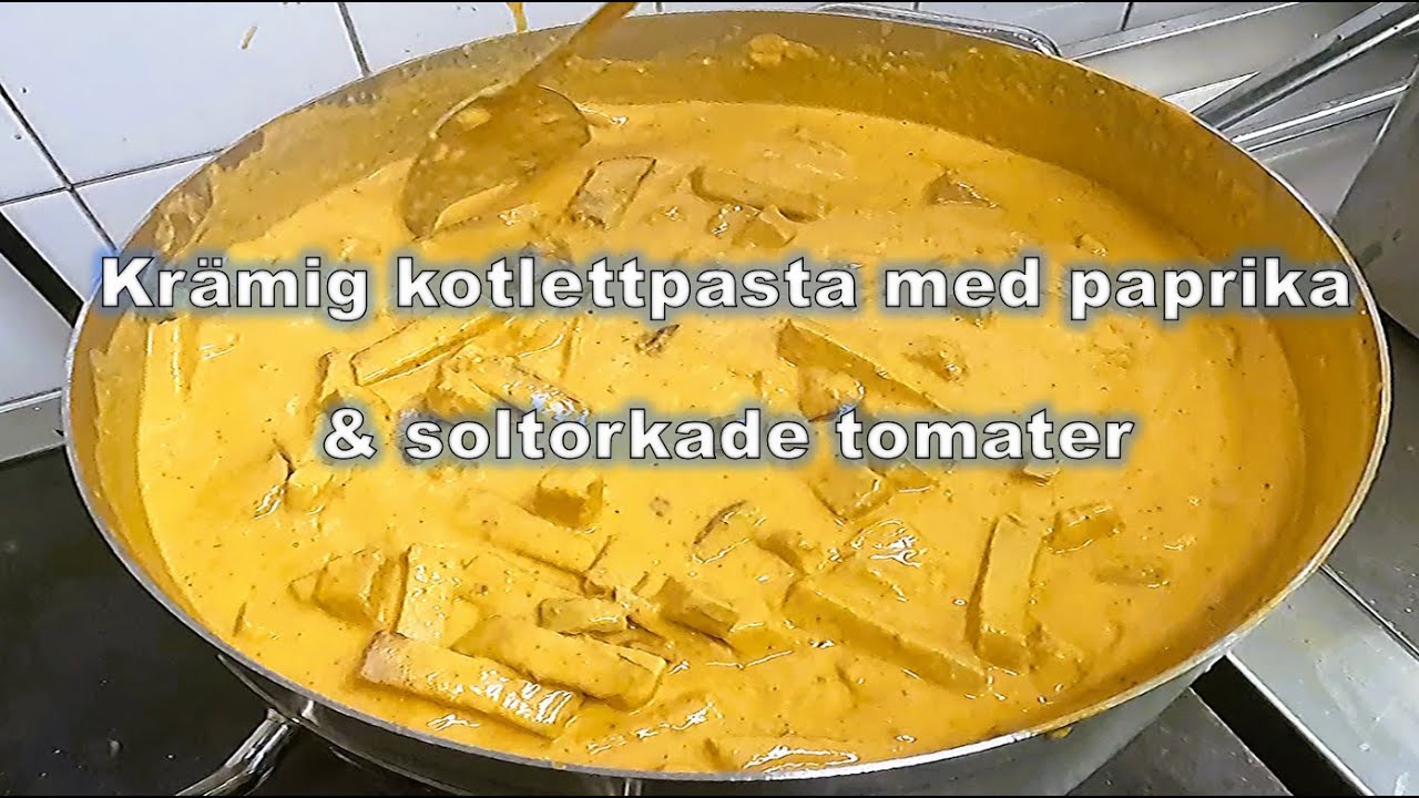 Krämig kotlettpasta med paprika och soltorkade tomater