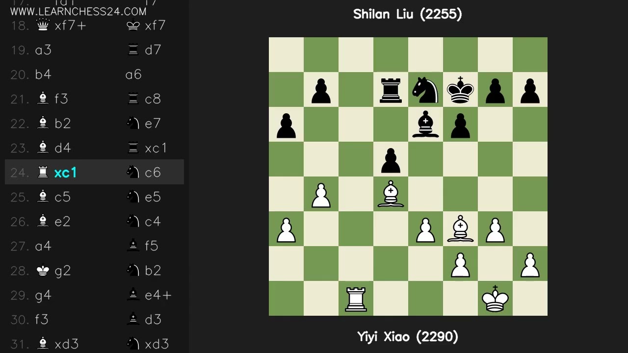Английское-начало-Симметричный: Yiyi Xiao (2290) vs Shilan Liu (2255)