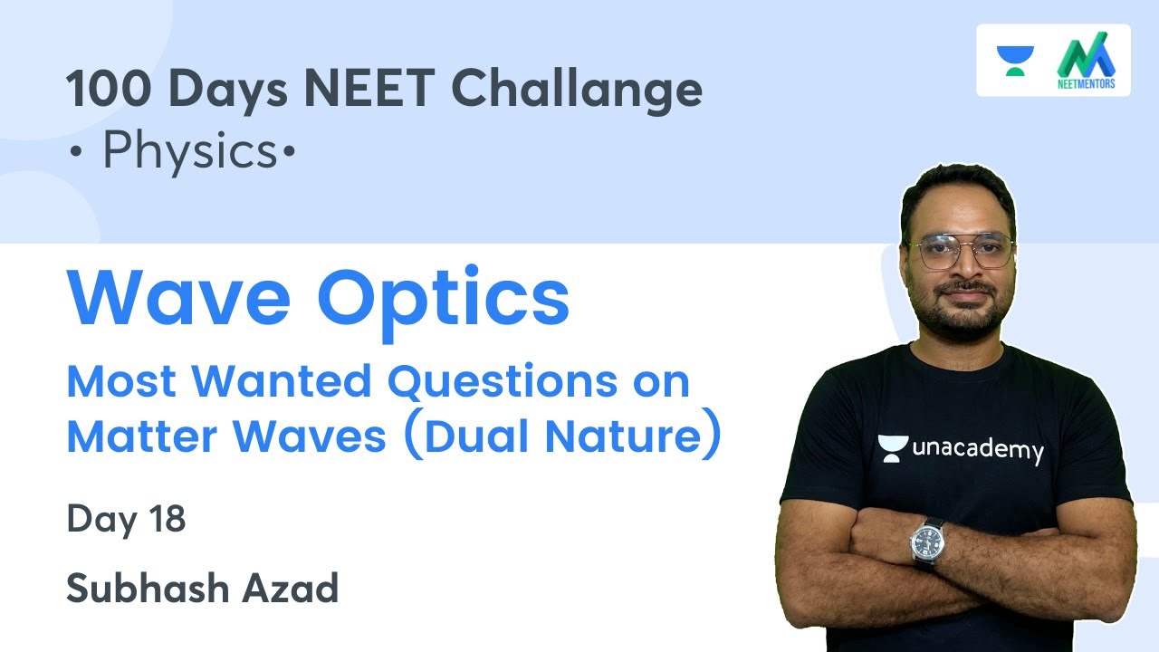 Wave Optics | Most Wanted Questions on Matter Waves (Dual Nature) | Day 18 | Subhash Azad