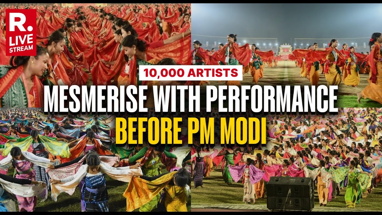 LIVE: 10,000 Artists Deliver Spectacular Cultural Show in Presence of PM Modi