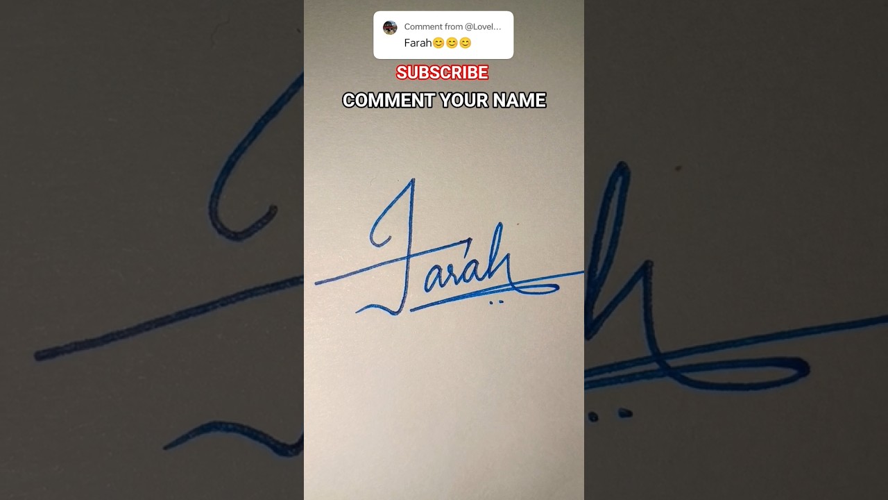 FARAH Name signature 🖋️#namesignaturestyle #signature #shorts