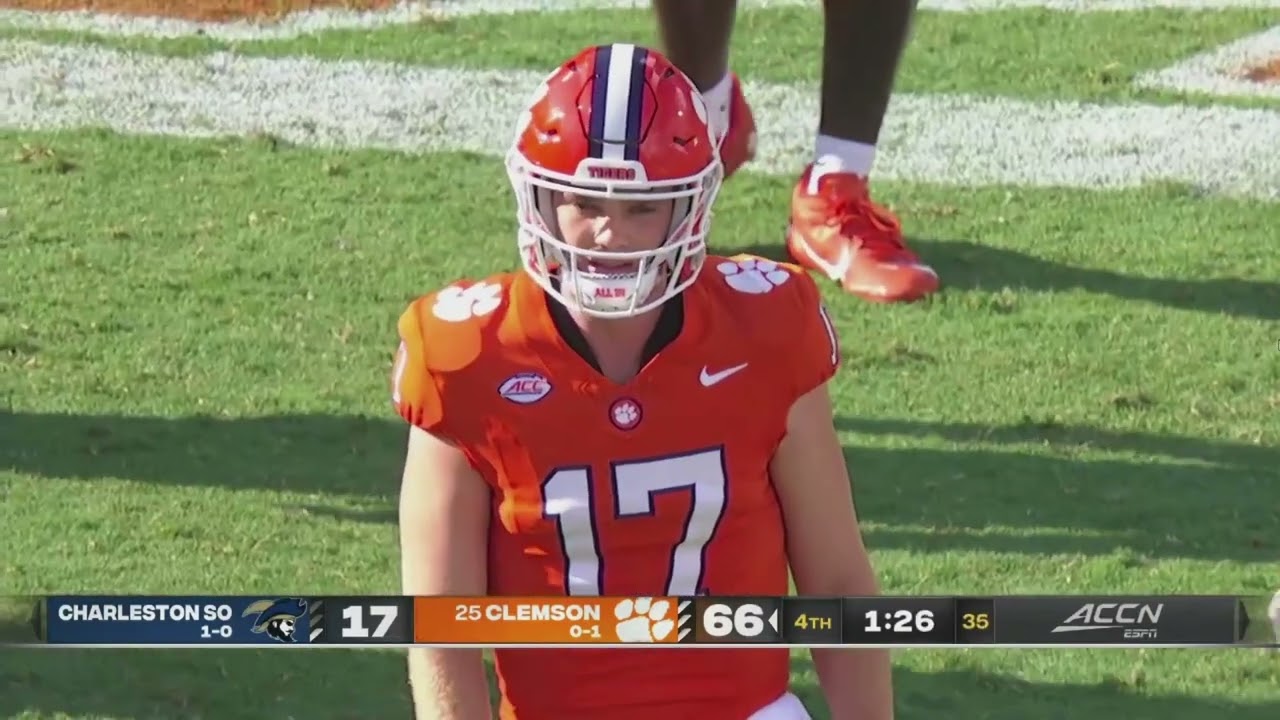 Clemson QB Christopher Vizzina vs Charleston Southern