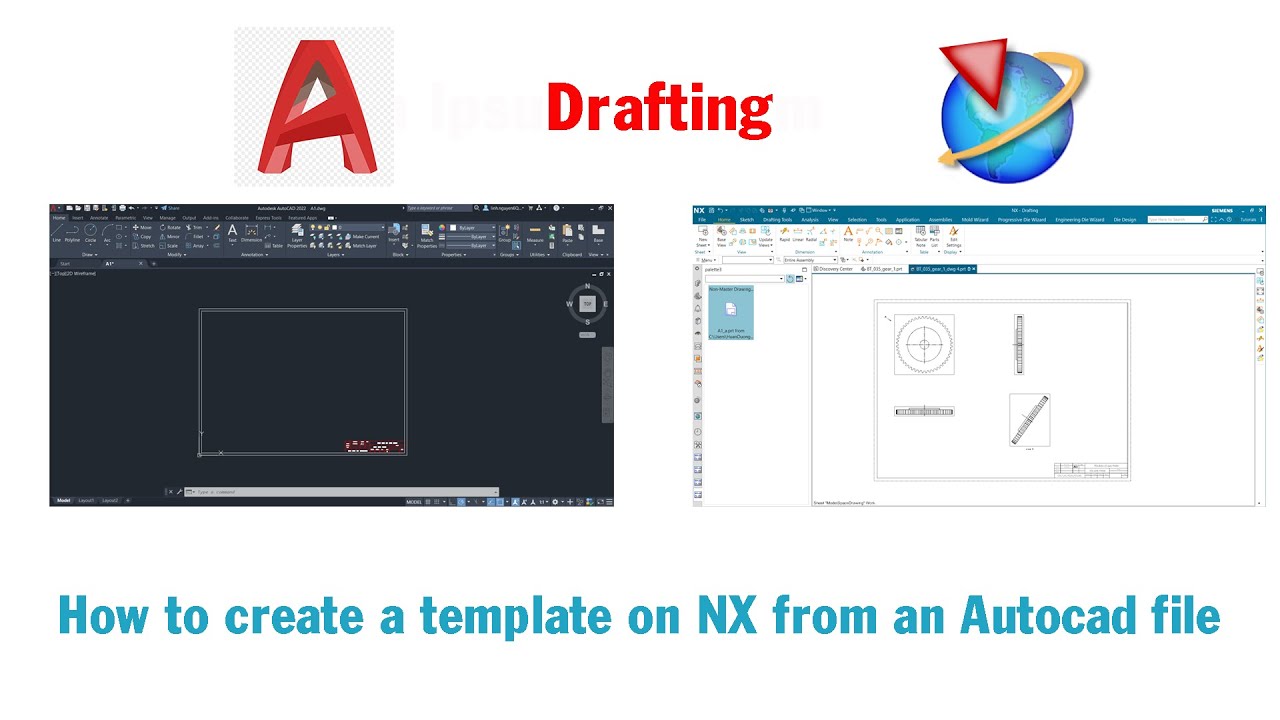 How to create a template on NX from Autocad files.