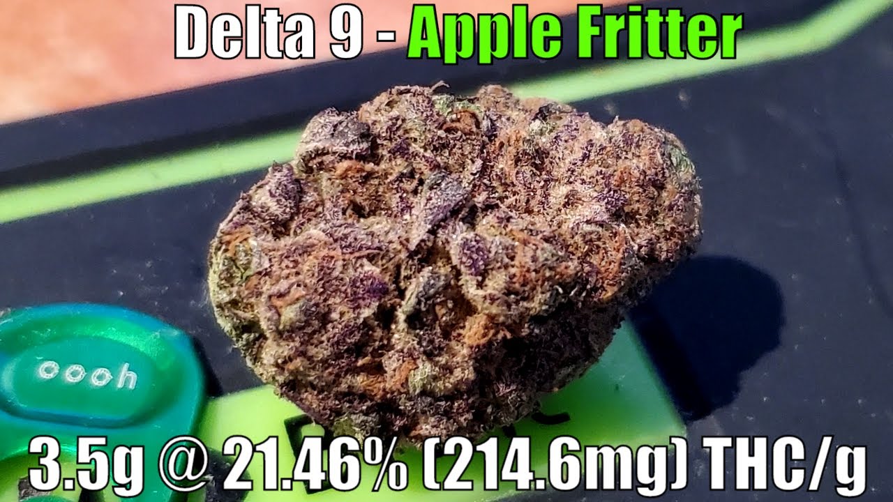 Delta 9 - Apple Fritter - Unboxing Review - 3.5g @ 21.46% (214.6mg) THC/g (+Extreme Closeups)