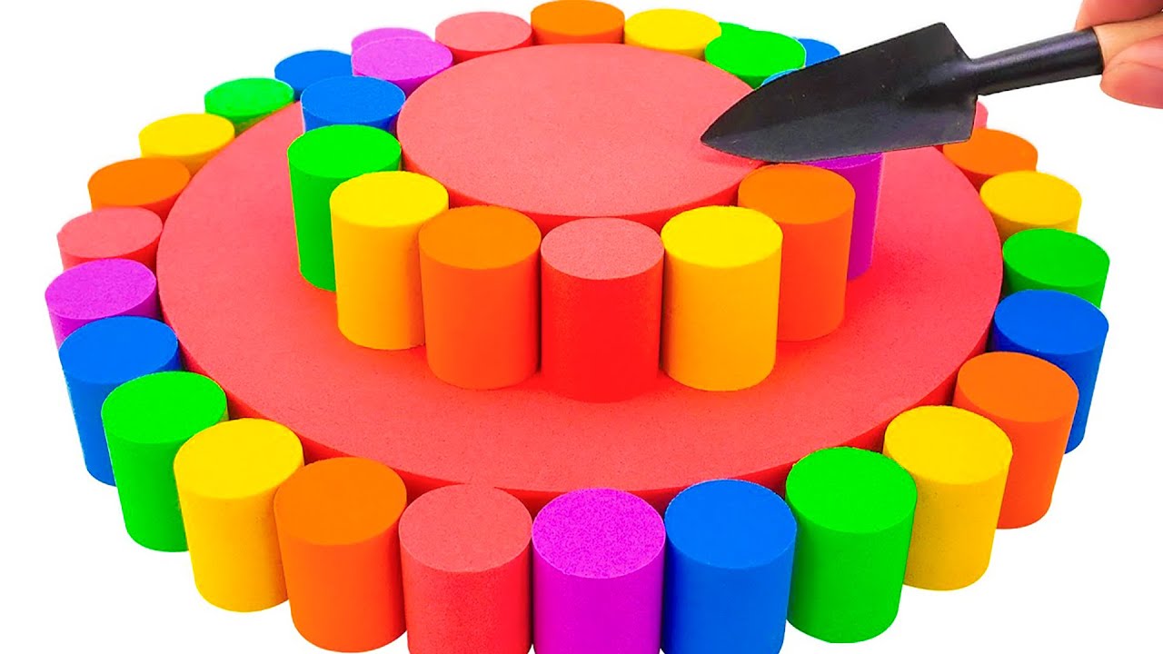 Satisfying Video | How To Make Rainbow Birthday Cake From Kinetic Sand Cutting ASMR | Yo Yo Candy