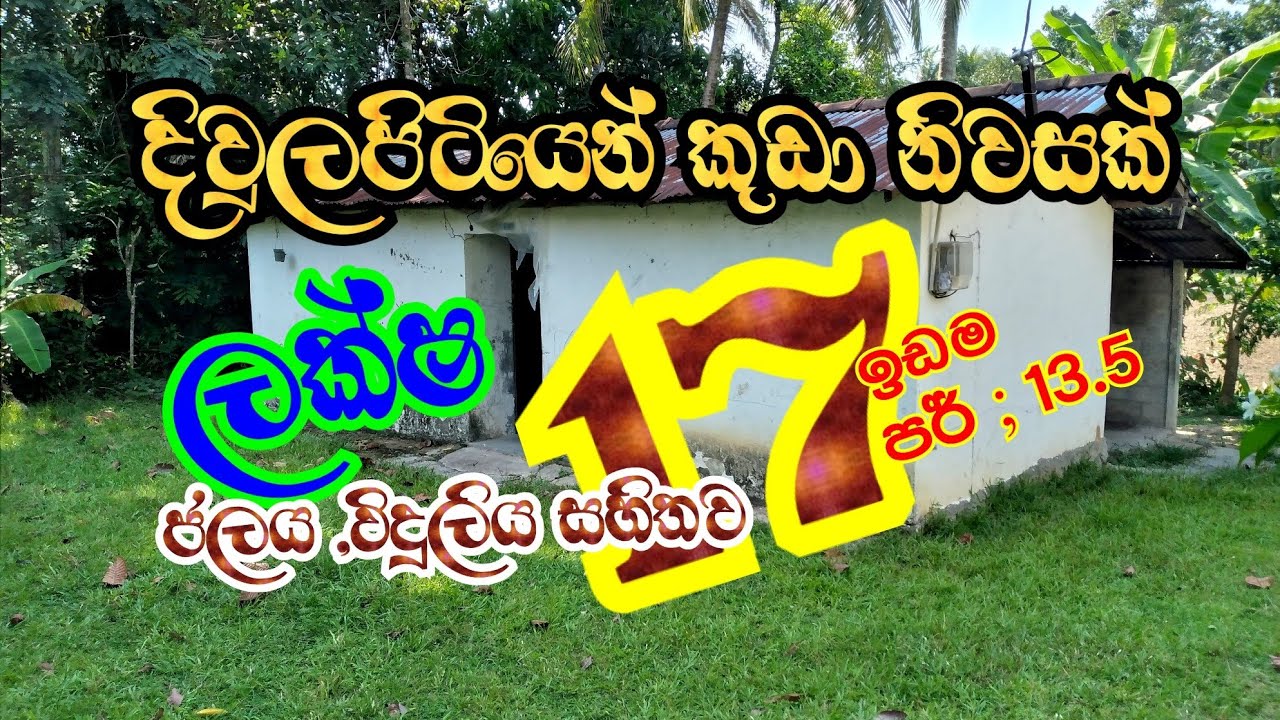 දිවුලපිටියෙන් කුඩා නිවසක් ලක්ෂ 17 යි ඉඩම පර් ;13.5