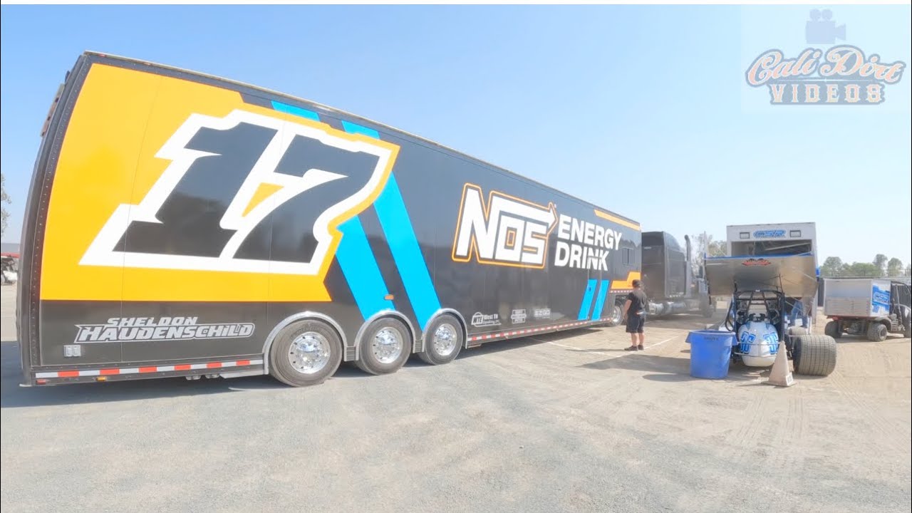 Truck Rigs of The World of Outlaws NOS Energy Drink Sprint Cars at Keller Auto Speedway Hanford Ca