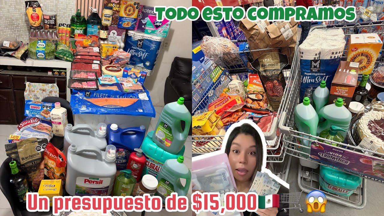Fuimos a Sam’s con un presupuesto de 15,000 pesos🇲🇽😱 Esto fue lo que compramos🛒