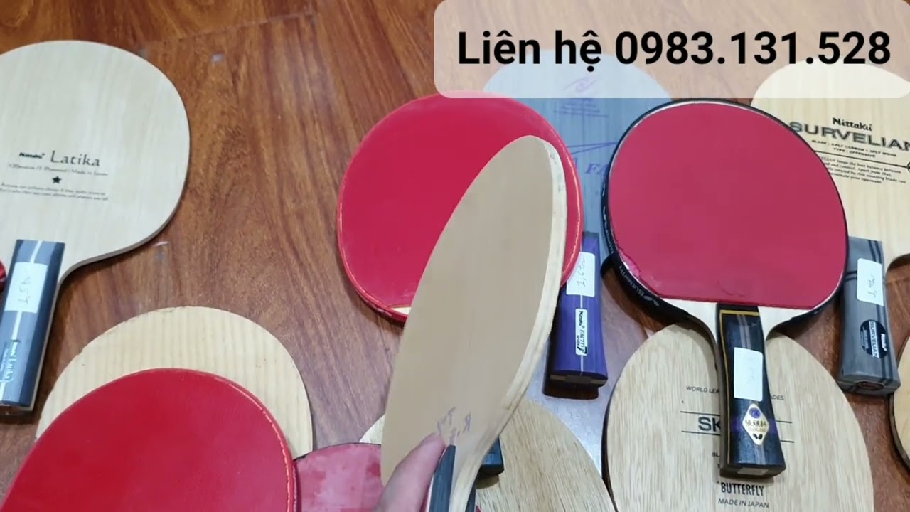 Thanh lý vợt bóng bàn cũ Butterfly, Nittaku, Yasaka, Stiga... Vợt mới đẹp chuẩn chính hãng