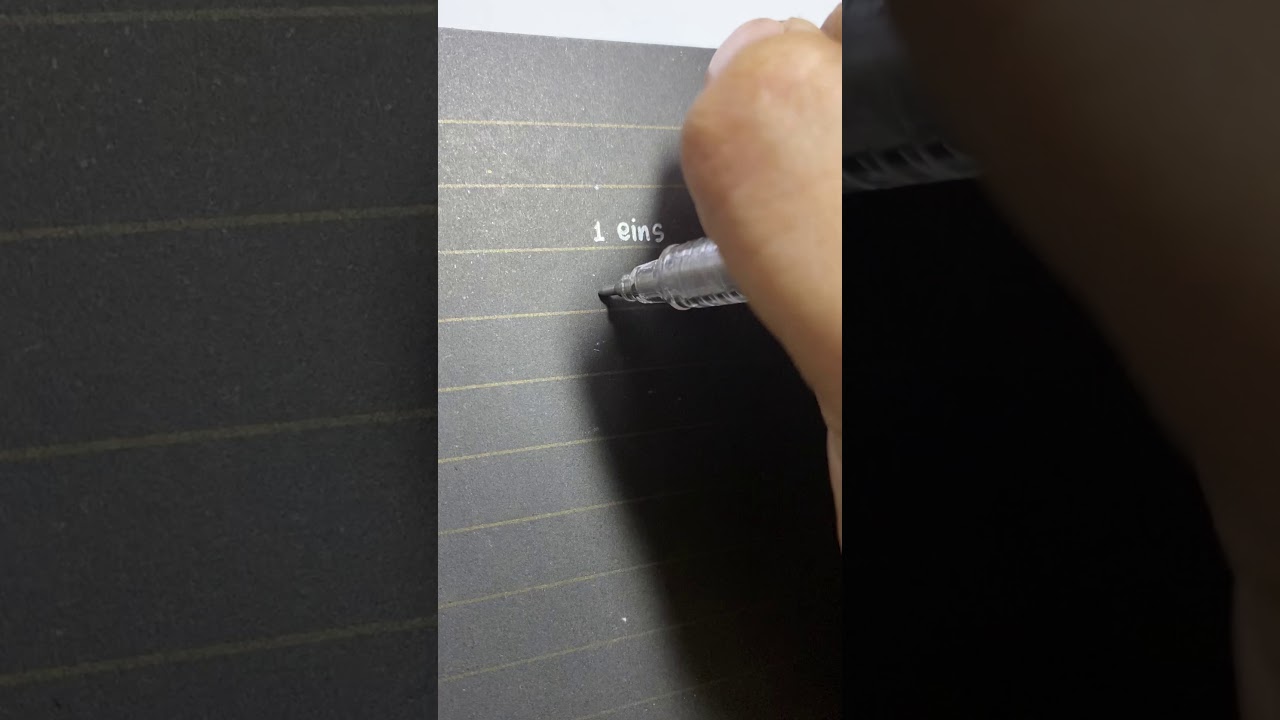 Handwriting practice (while studying German numbers)