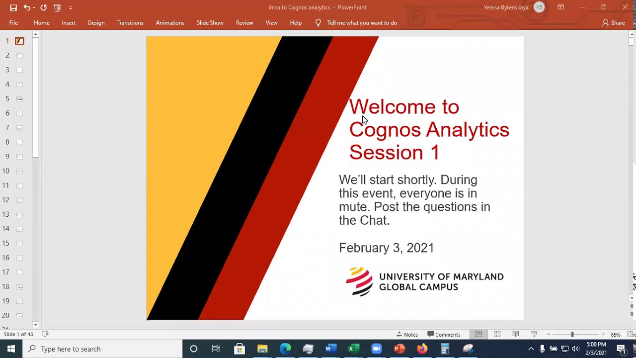 Introduction to Cognos Analytics