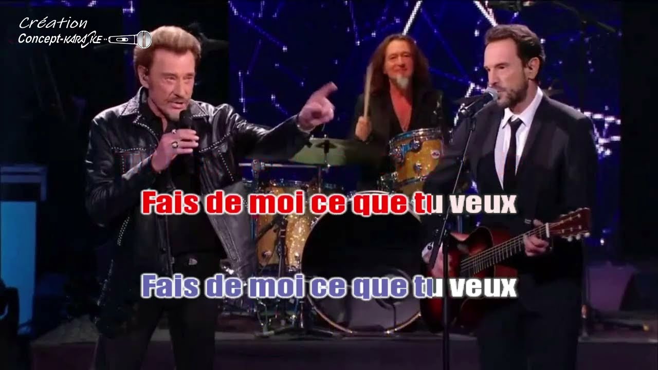 Johnny Hallyday & Gérald de Palmas - L'instinct (Duo) #conceptkaraoke