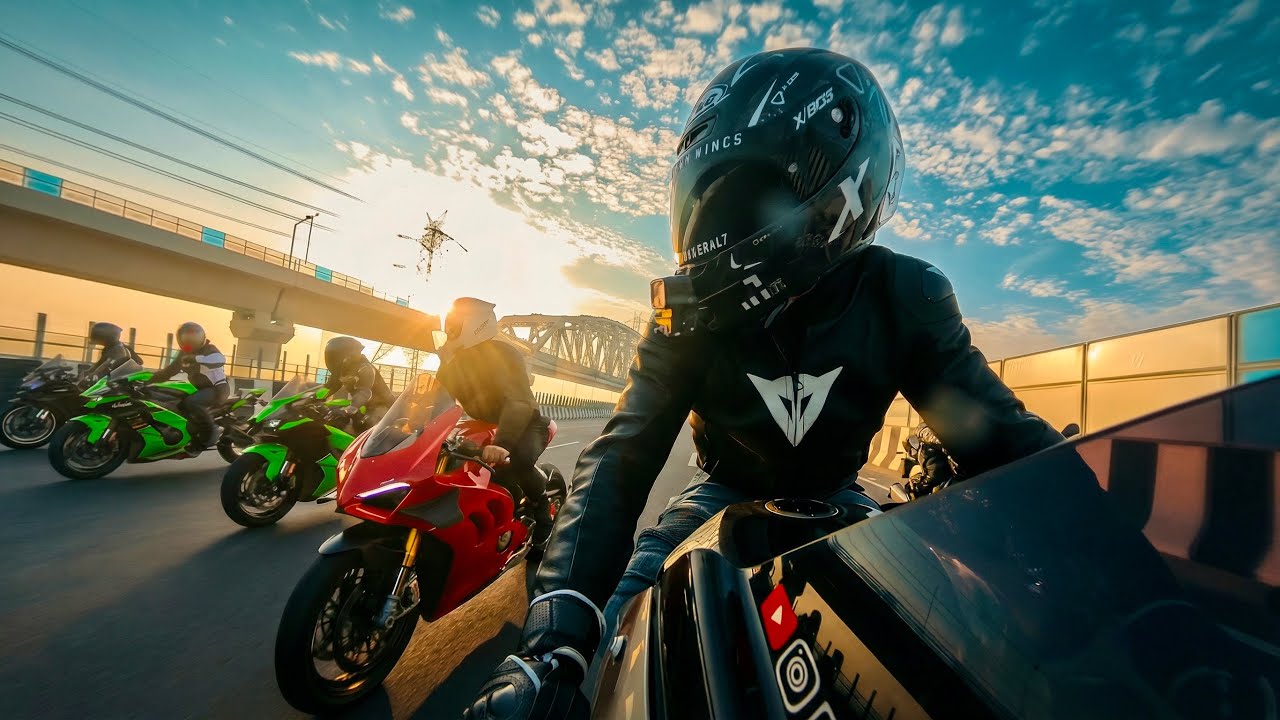 POV: You’re in a Superbike Mob at Golden Hour  | Zx6R, Zx10R, Panigale V4, S1000RR | Insta360 X4