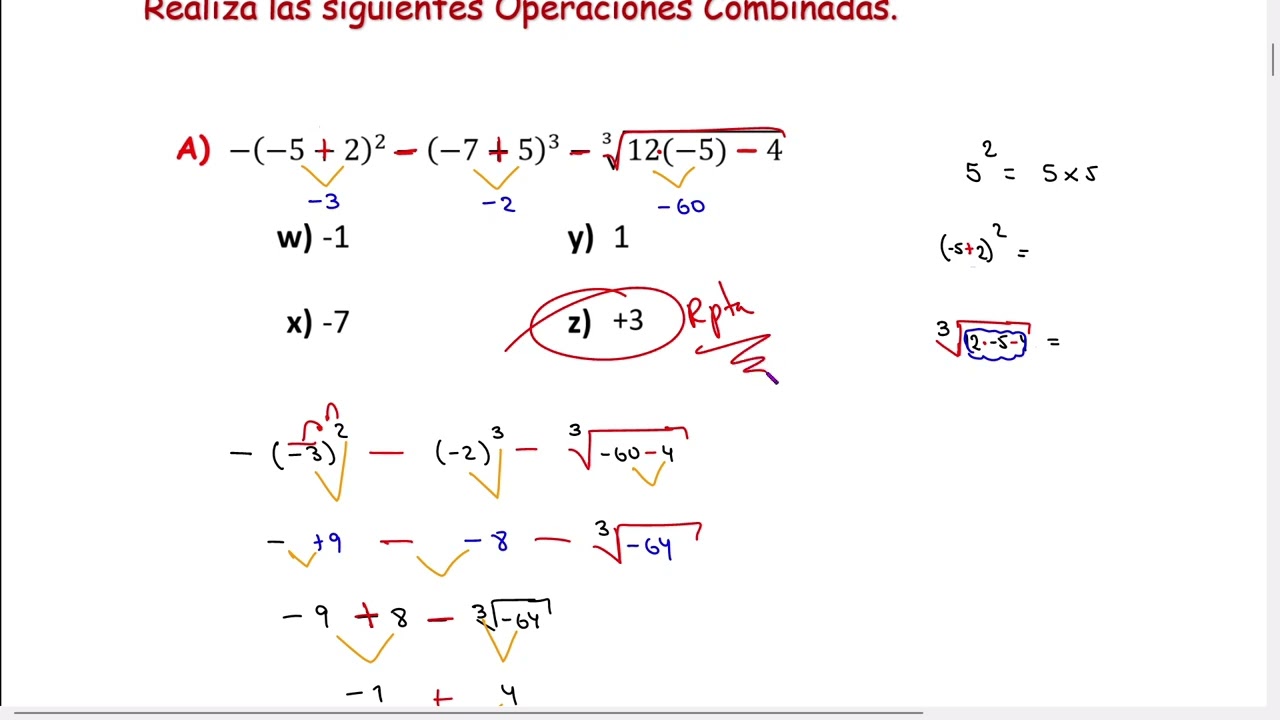 Operaciones Combinadas con Z   6