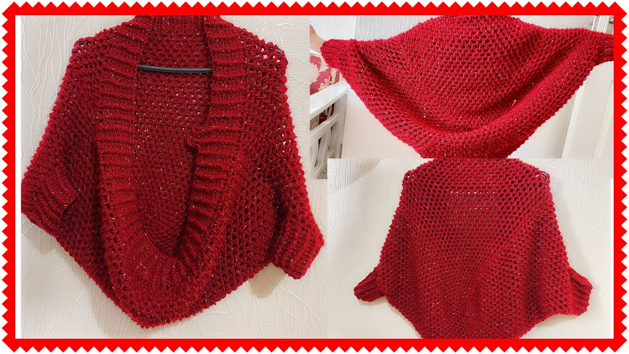 &Ouml;RG&Uuml; CEPKEN ŞAL HIRKA  YAPIMI/knit shawl cardigan making/Strickschal Strickjacke machen