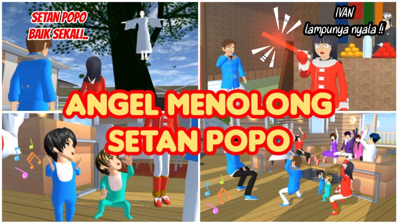ANGEL MENOLONG SETAN POPO | VLOG KING HAPPY FAMILY -71- | SAKURA SCHOOL SIMULATOR