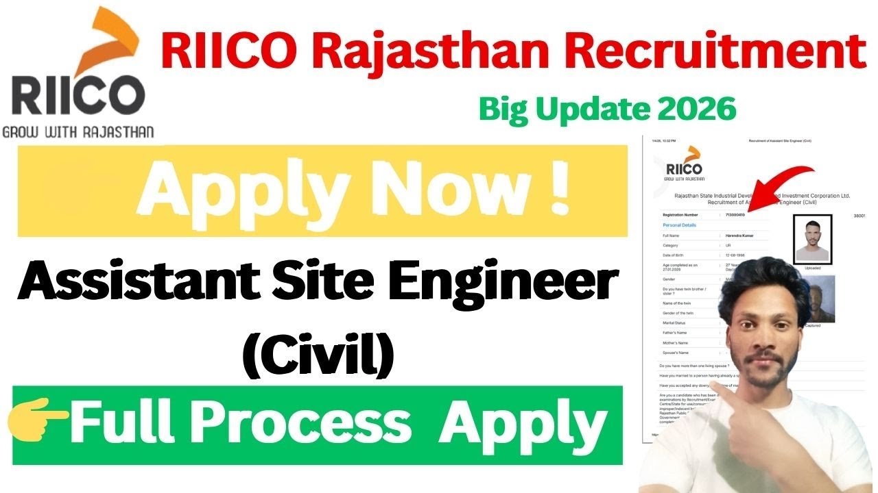 RIICO Assistant Site Engineer Recruitment 2026 | Online Form Fill Up | Eligibility, GATE, Salary