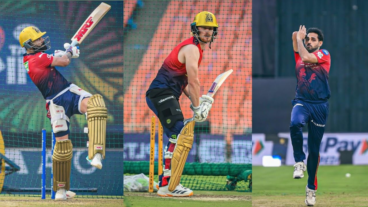 Virat Kohli, Jordan Cox, Bhubhneswar Kumar and RCB team practice session in Raypur before RCB vs MI