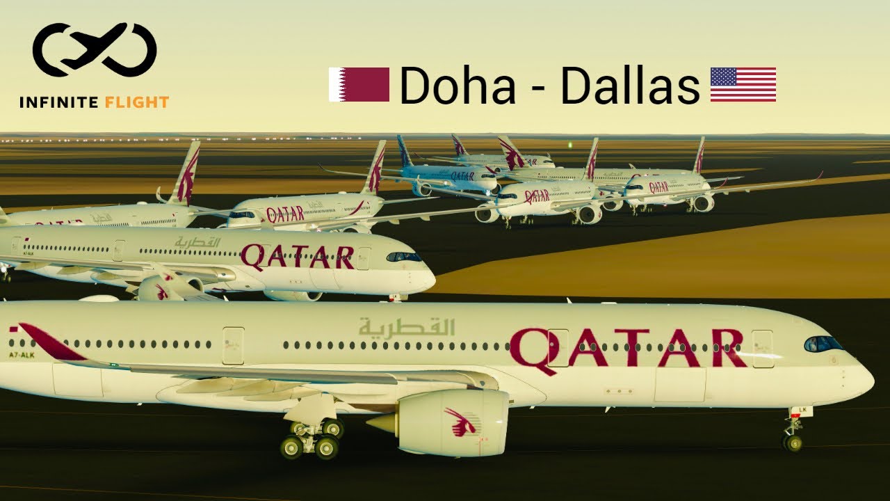 Infinite Flight - Doha to Dallas | Qatar Airways A350 | MultiPlayer Flight Simulator