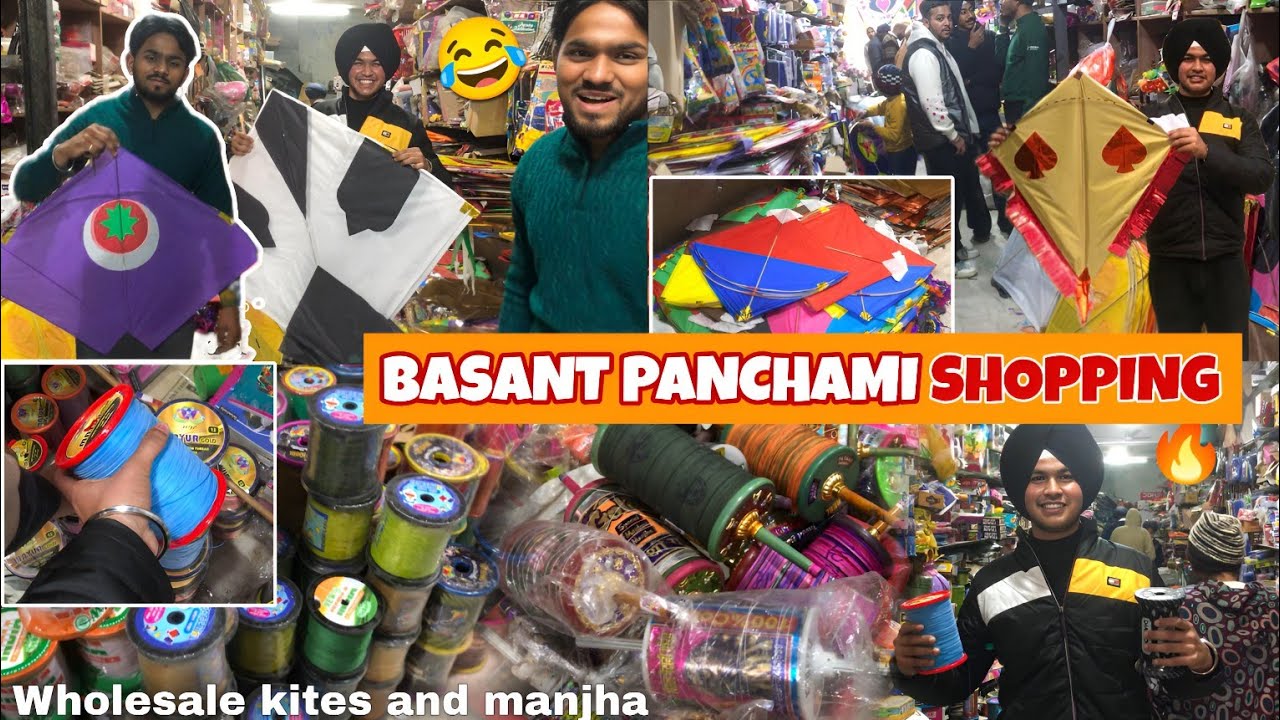 KITE SHOPPING FOR BASANT 2025🔥| Wholesale Kites In MOGA🪁🧵| JOBAN RAMGARHIA