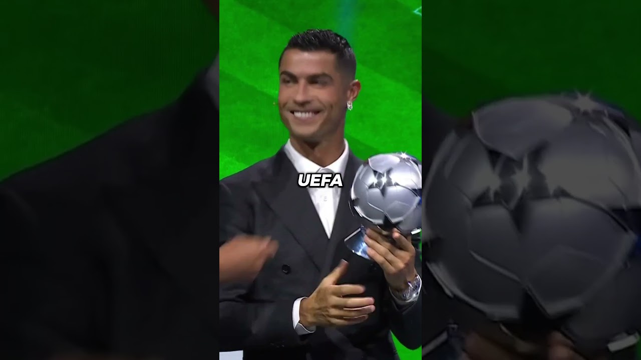 CRISTIANO RONALDO WAS THE FIRST TO TOUCH THE 2025 CHAMPIONS LEAGUE TROPHY 🤩🏆