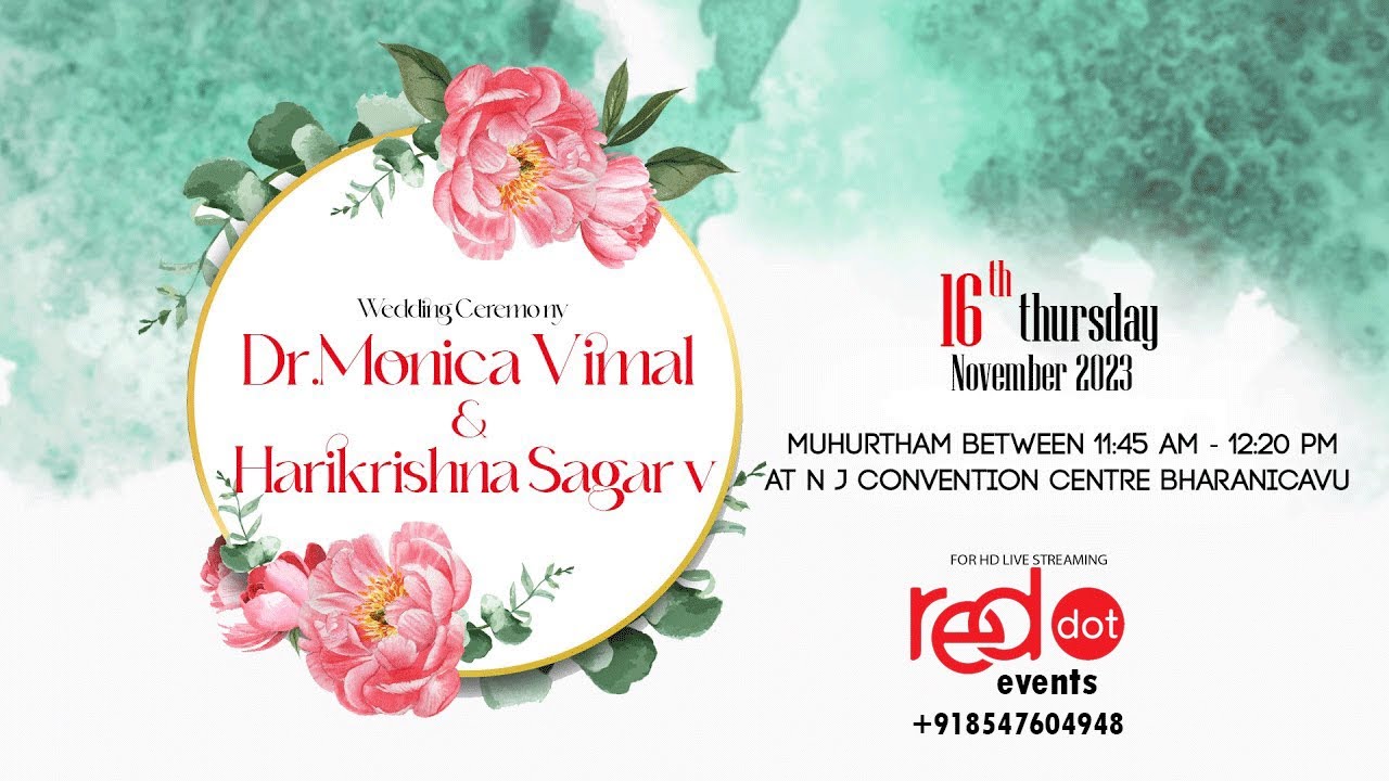 Wedding Ceremony || Harikrishna Sagar  & Dr.Monica || Live