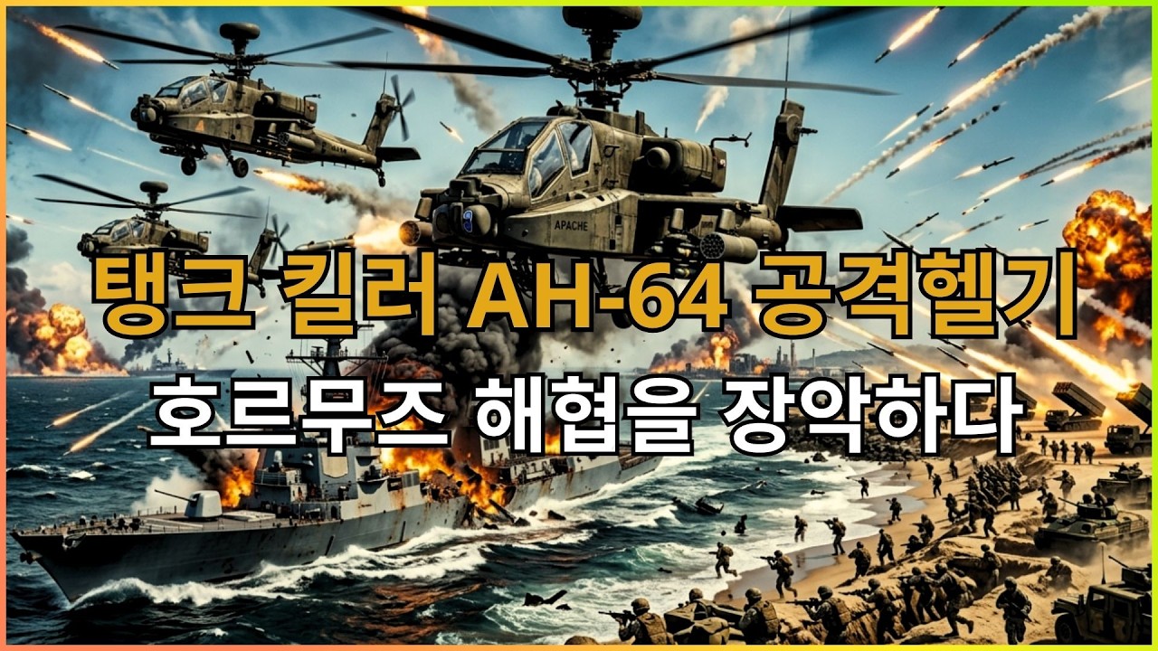 호르무즈 공중전: 미군 AH-64 아파치, 이란 드론과 고속정을 격파하다 (가상 시나리오)
