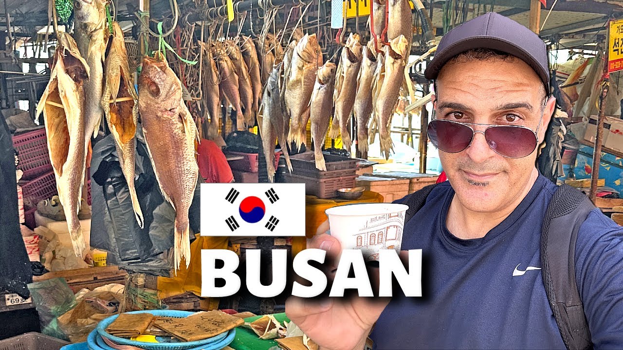 South Korea vlog Busan visit | Fish Market | Korean street vendors | Retro coffee machine!