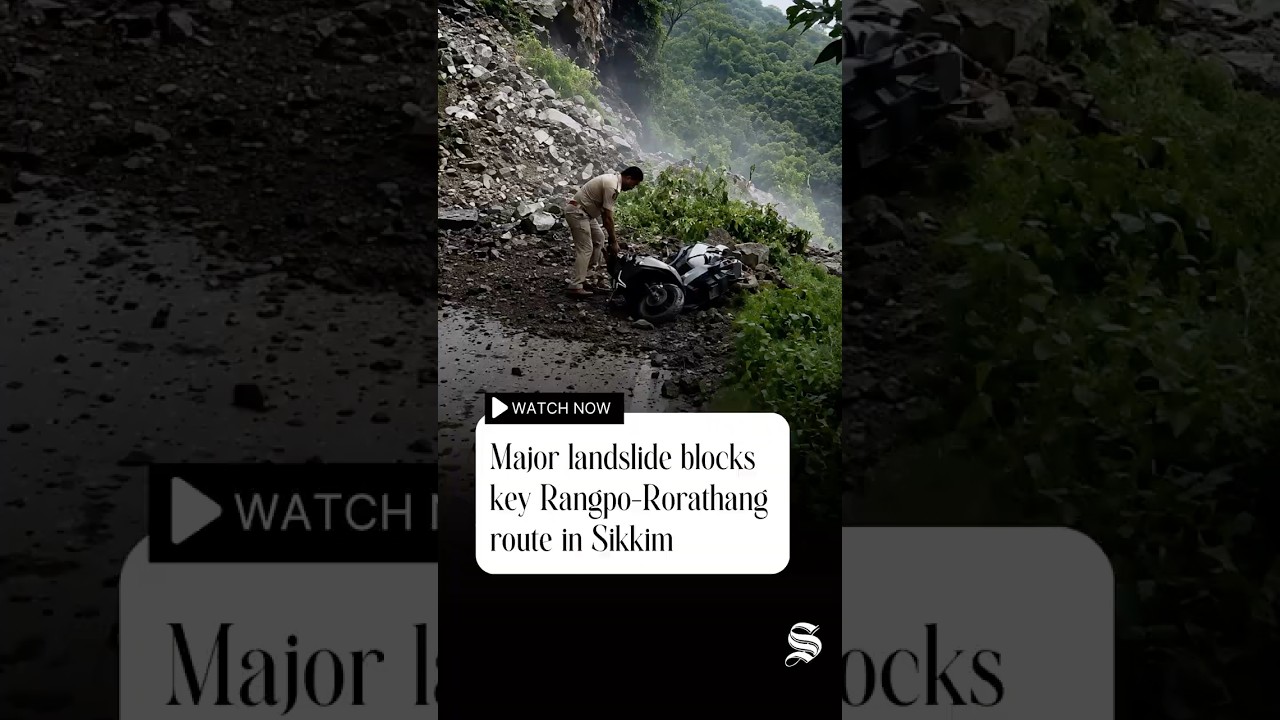 Major landslide blocks key Rangpo&ndash;Rorathang route in Sikkim | #shorts