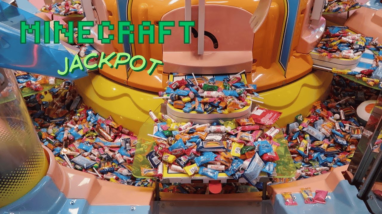 Minecraft Candy Pusher JACKPOT! - BIG SWEET LAND Arcade Game - Winning Prizes, Lollies, Candy