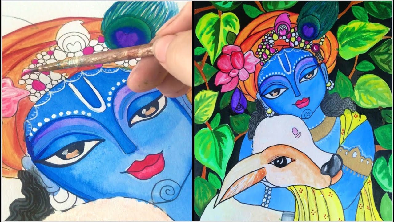 Krishna Painting for beginners/ Acrylic Painting
