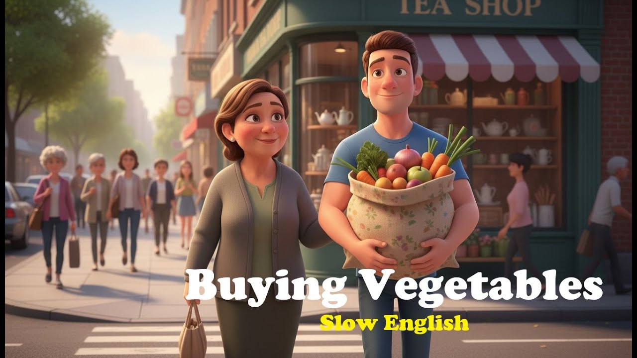 Buying Vegetables | Slow English | Real-Life English Listening for Beginners (A1–A2)