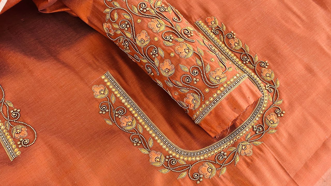 Beautiful Aari work blouse design // Heavy Aari work blouse design