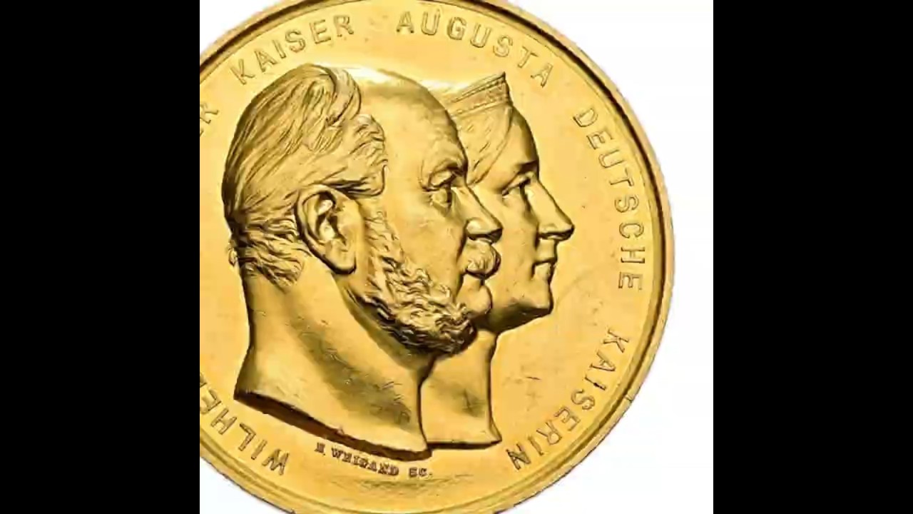 Kup teraz online! Piękny złoty medal 10 dukat&oacute;w z 1897 r., Wilhelm I, Złote Gody