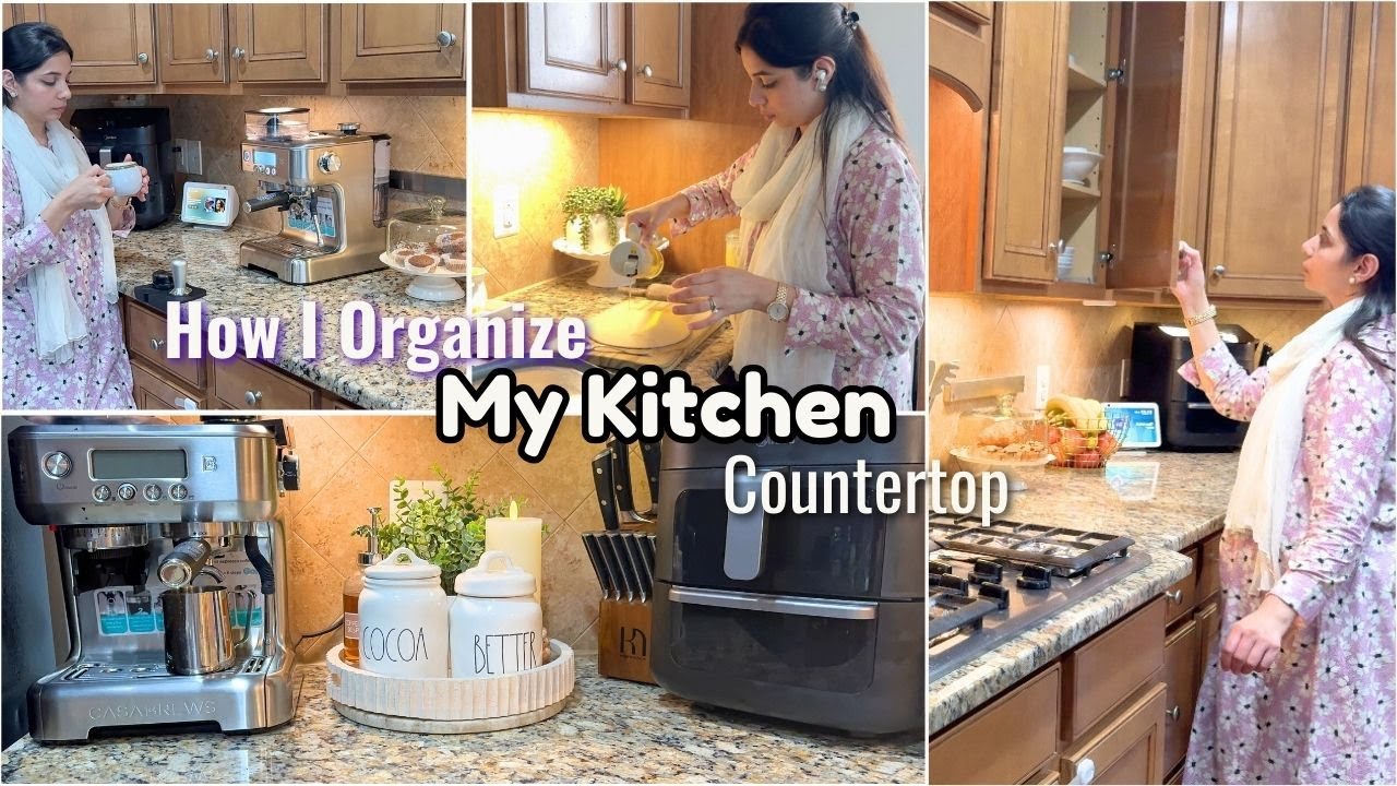 How I ORGANIZED My Kitchen COUNTERTOP💐👩🏻‍🍳| CASA BREW ESPRESSO MACHINE ☕️
