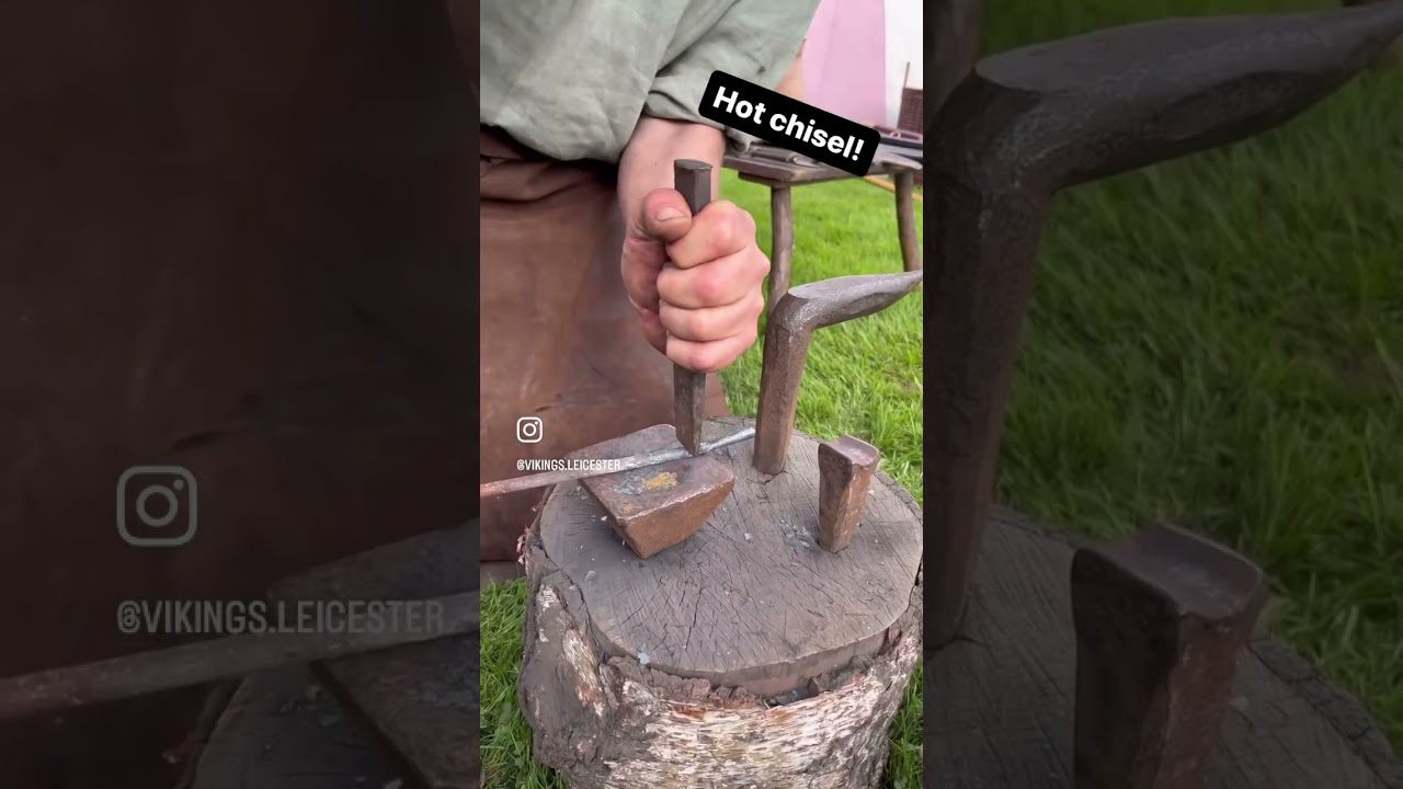 Forging a bodkin arrowhead - Viking blacksmith Wieland Forge demonstrates #blacksmithing