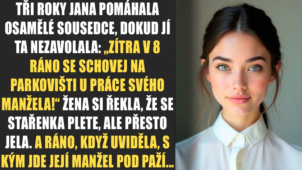 Tři roky Jana pomáhala osamělé sousedce, dokud jí ta nezavolala: „zítra v 8 ráno se schovej na...