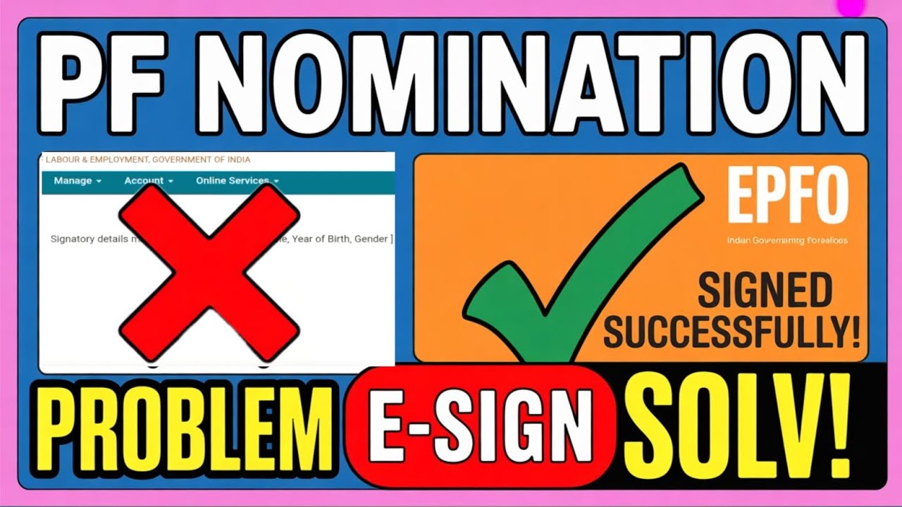 Signatory Details Mismatch in EPFO? | E-Nomination Error Solution | Step-by-Step
